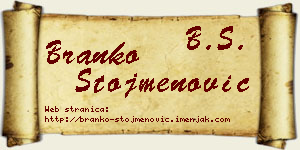 Branko Stojmenović vizit kartica